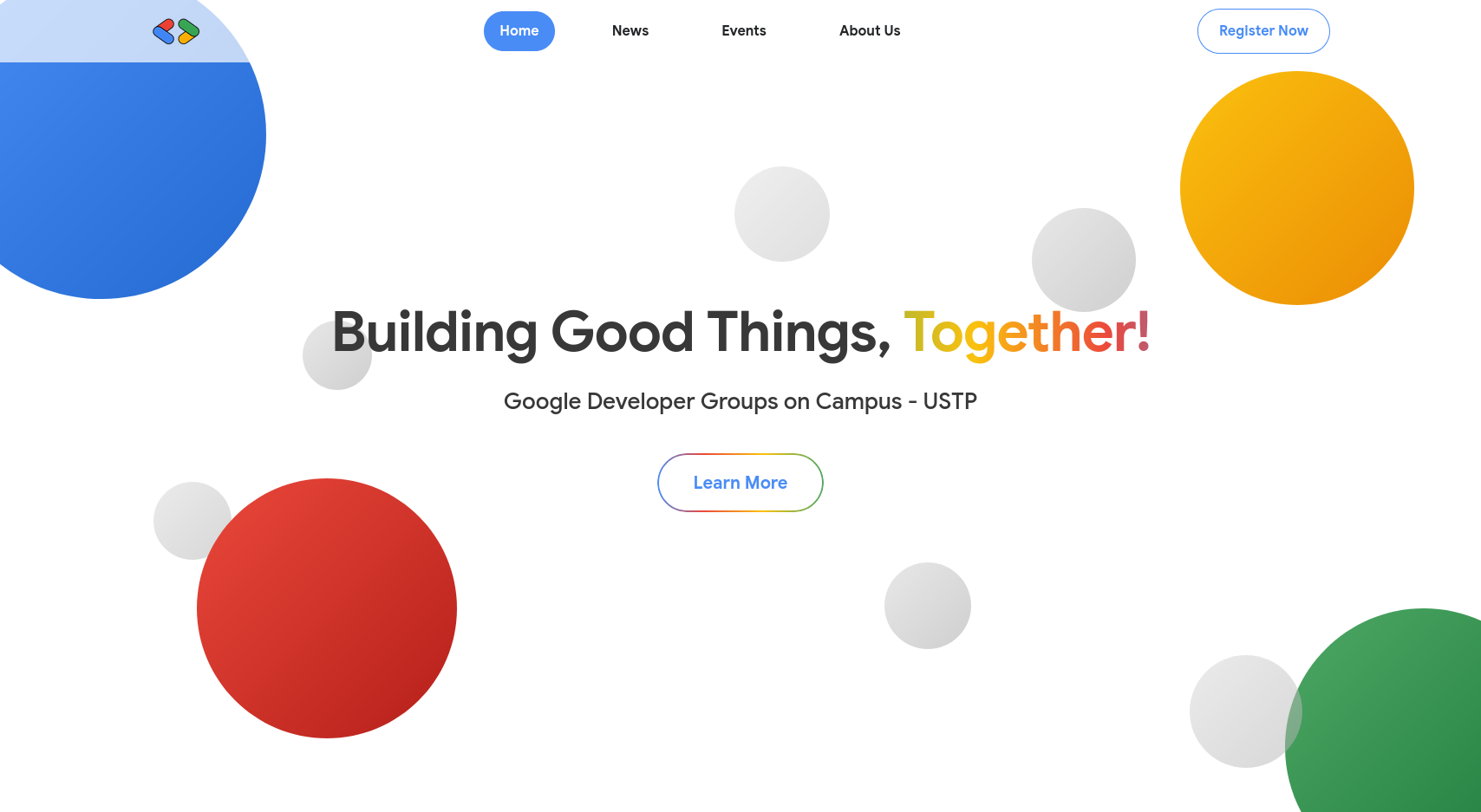 GDG on Campus USTP homepage hero section